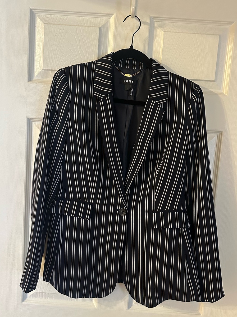 DKNY Dark Navy Blazer with White Pinstripes